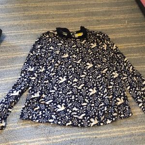 Mini Boden navy top with animals size 11-12